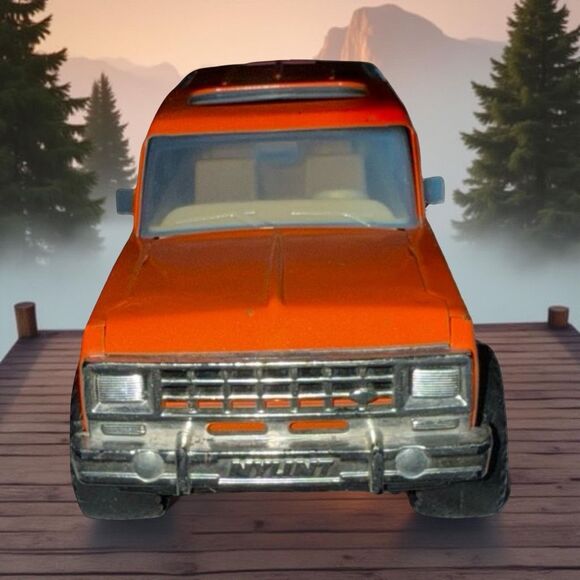 Vintage 80s Nylint Ford Bronco Truck Pressed Steel Bass Chaser Orange 8” - Picture 11 of 11